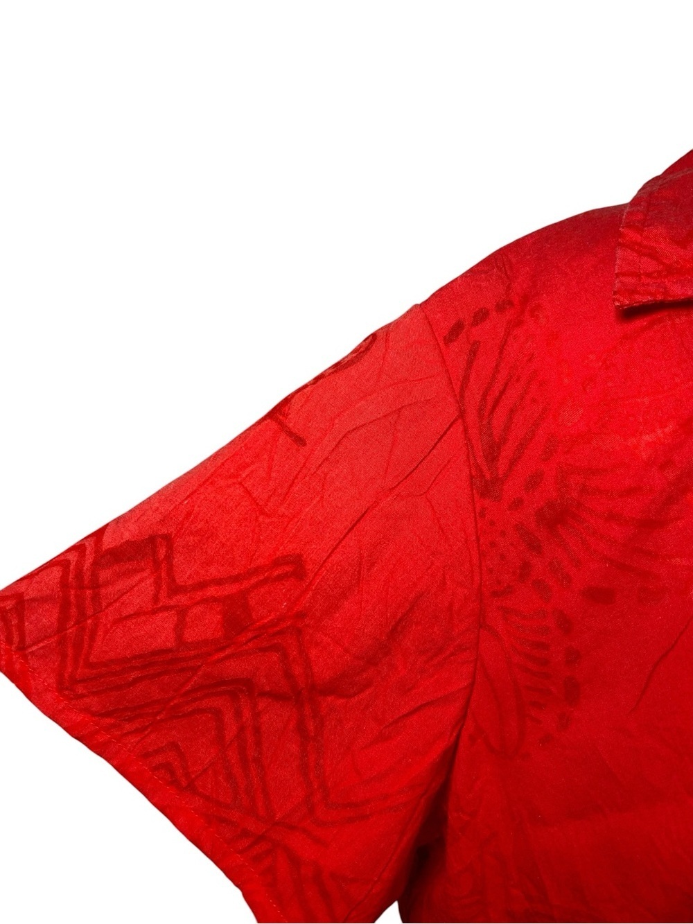 Kim Rogers Vintage Y2K Red Crinkle Texture Button Front Collared Blouse - Picture 6 of 12